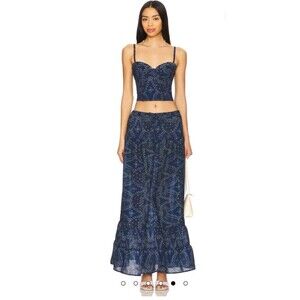 PEIXOTO Set of 3 Riley Maxi Skirt Tank & Bikini Top Bandana Dandy XSmall NWT